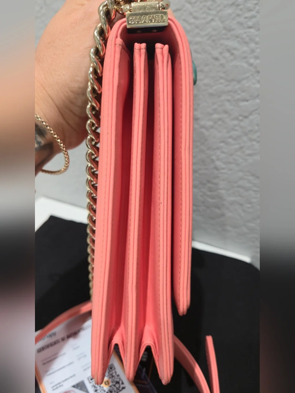 CHANEL Norrh South Boy With Champagne Gold Hardware - Picture 4 of 11